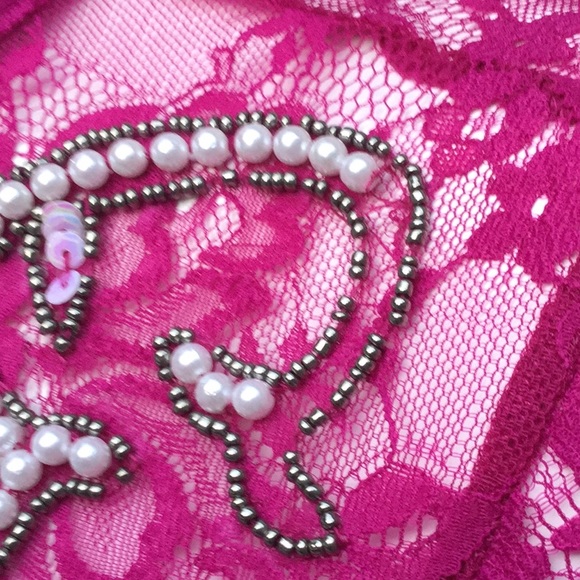 NEW ASOS Pink Pearl Sequin Sheer Lace long sleeve Mock Top 2 - Picture 4 of 8